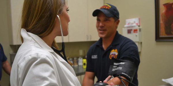 Photo of a firefighter during a health screening